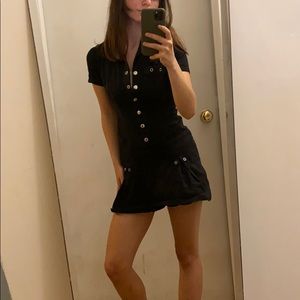 Lip service black denim dress